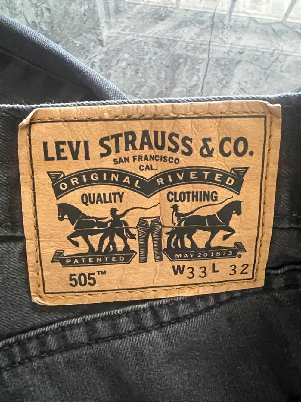 Levi’s 505 Men’s Regular Fit Gray Jeans 33x32 Straight Leg Denim - Picture 8 of 9
